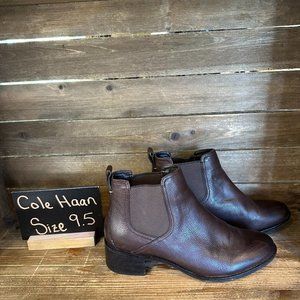 Womens Cole Haan Corinne Brown Leather Casual Chelsea‎ Boots Booties Size 9.5 B